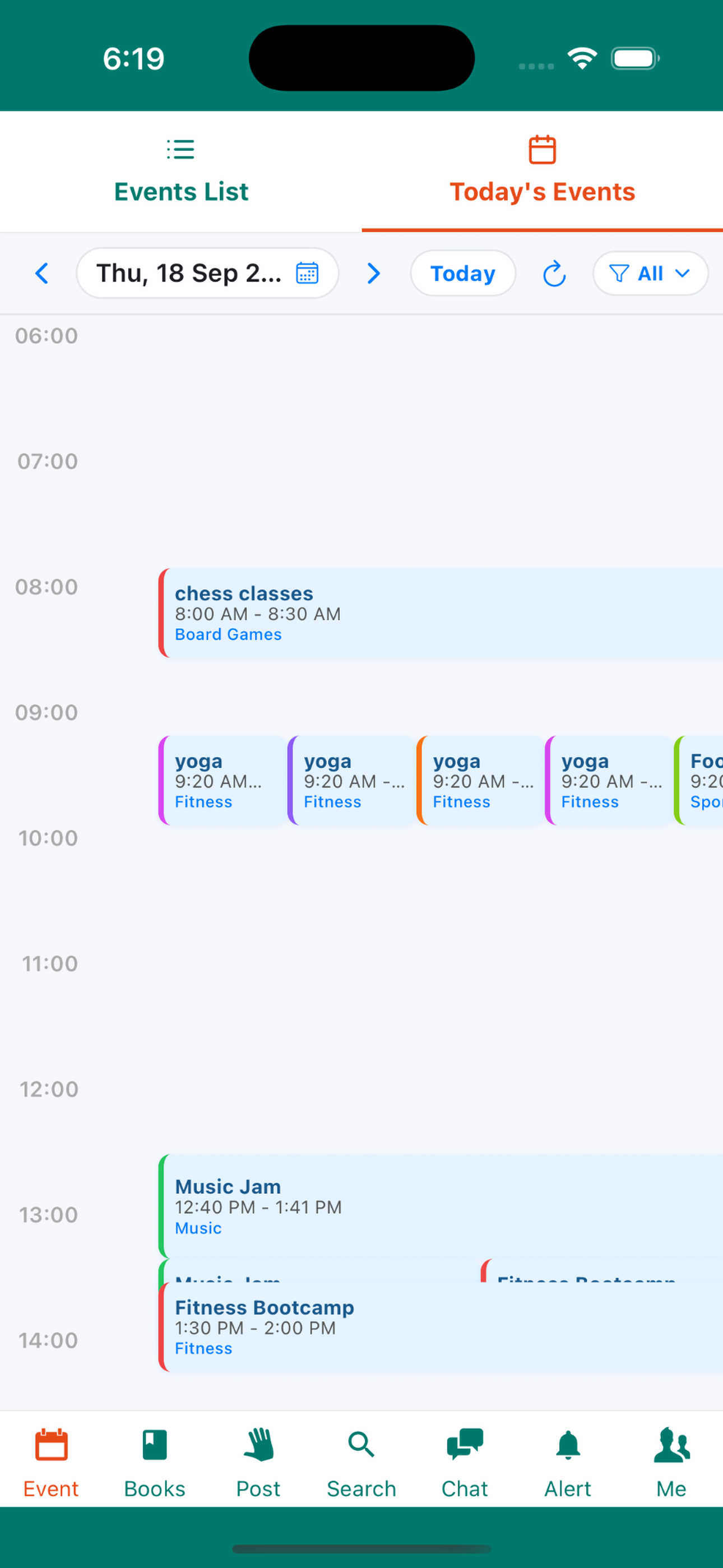 School profile screen