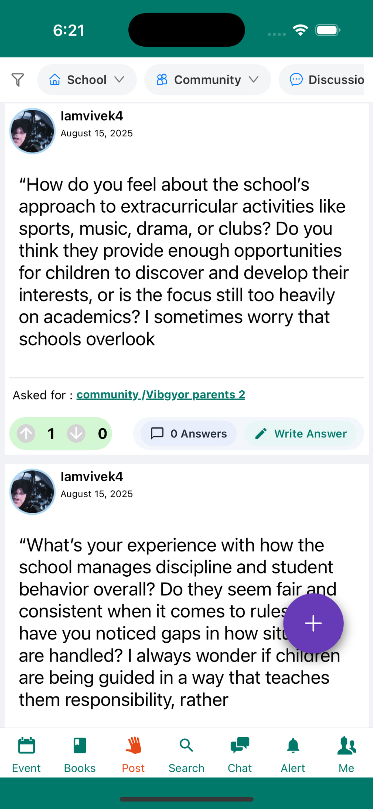 Statistics dashboard screen
